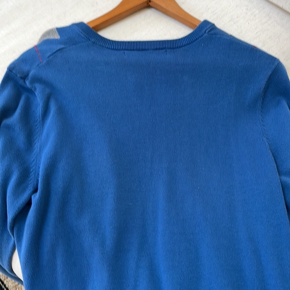 Blue V neck Argyle Sweater Size S - Picture 3 of 3